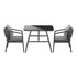 3PCS Outdoor Dining Set Table Chairs Set