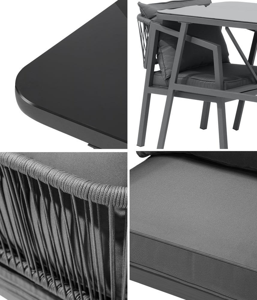 3PCS Outdoor Dining Set Table Chairs Set