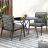 2 Seater Outdoor Dining Set with Table Grey&Black