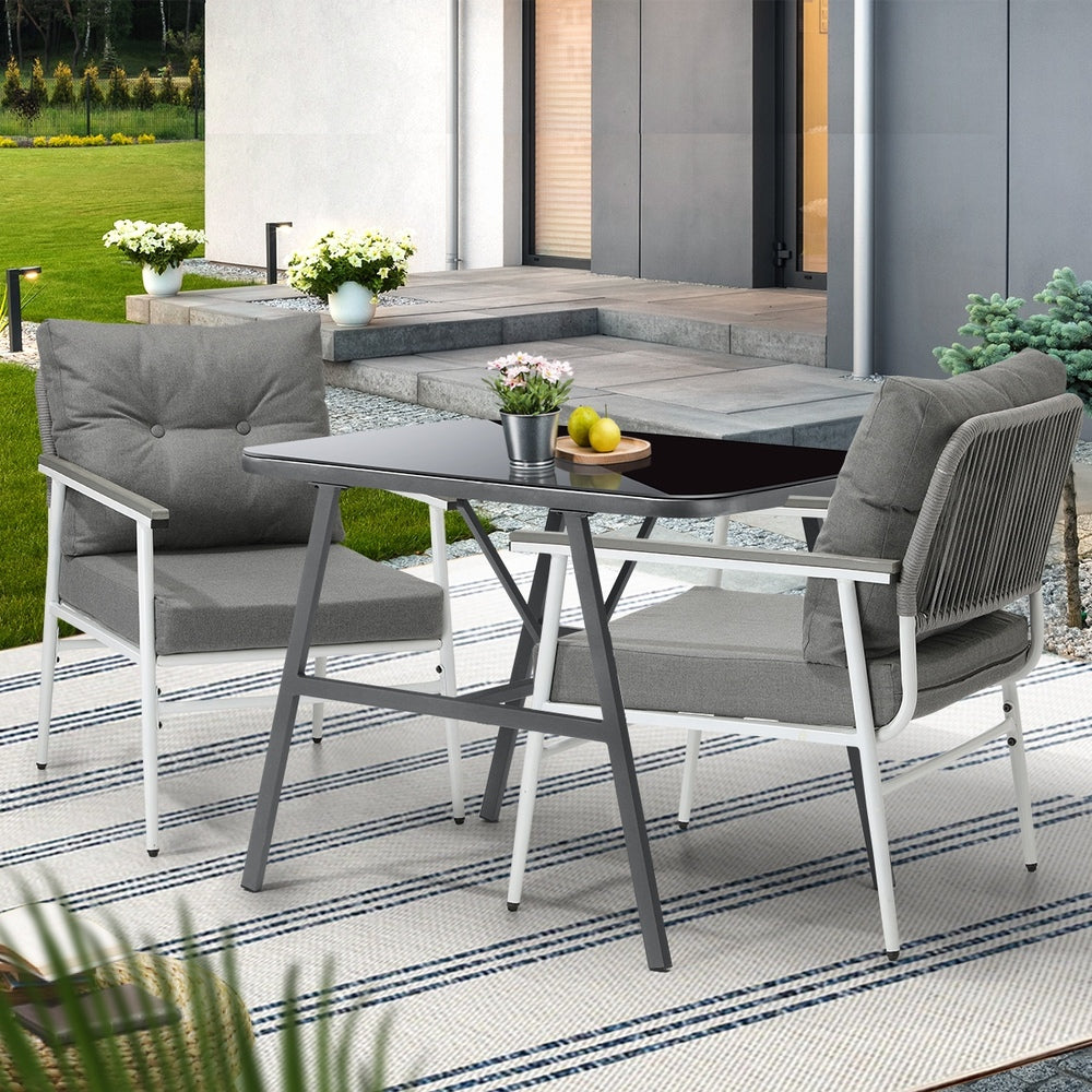 Outdoor Dining Set Patio Table and Chairs 3PCS