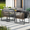 3 Piece Outdoor Dining Set Patio Table & 2 Chairs Grey