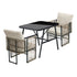 5-Piece Outdoor Patio Set with Glass Table, Rope-Woven, 150kg Cap