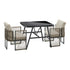 5-Piece Outdoor Patio Set with Glass Table, Rope-Woven, 150kg Cap