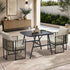5-Piece Outdoor Patio Set with Glass Table, Rope-Woven, 150kg Cap