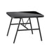 Outdoor Dining Side Table Glass Tabletop Grey