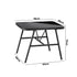 Outdoor Dining Side Table Glass Tabletop Grey