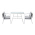 3PCS Outdoor Dining Set with Marble-style Table