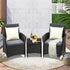 Outdoor Furniture Patio Chairs Table 3PCS Black
