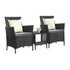 Outdoor Furniture 3 Piece Wicker Bistro Set Patio Chairs Table