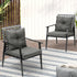 2PCS Outdoor Armchairs Rattan Backrest Black