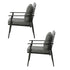 2PCS Outdoor Armchairs Rattan Backrest Black