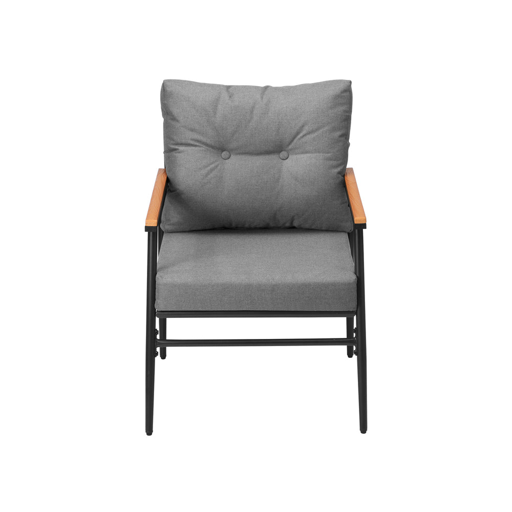 2PCS Outdoor Chairs Garden Patio Armchair Black