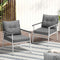Livsip 2PCS Outdoor Patio Chairs Set Cushioned Garden Armchairs White