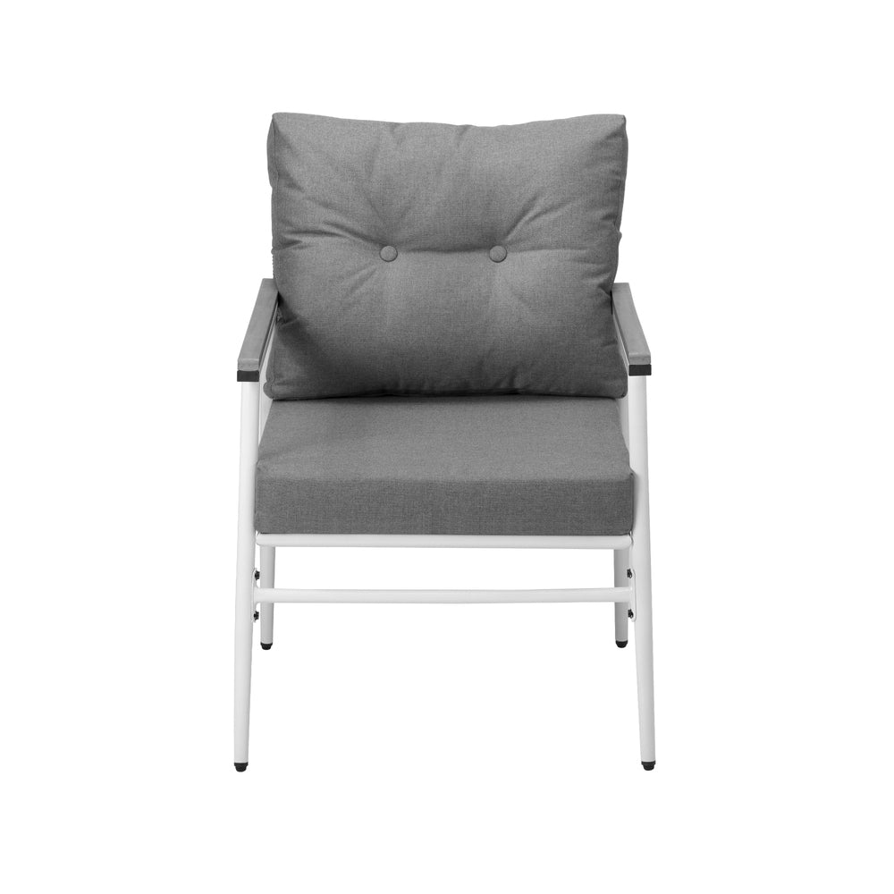 2PCS Outdoor Chairs Set Garden Patio Armchair White