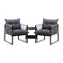 3PCS Outdoor Patio Set Wicker Table Chairs with Cushions