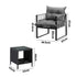 3PCS Outdoor Patio Set Wicker Table Chairs with Cushions