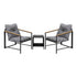 3 Piece Outdoor Patio Set Metal Chairs Rattan Table