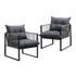 Livsip 2PCS Outdoor Patio Chairs Garden Sofa Set PE Wicker Grey