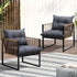 2PCS Outdoor Chairs Patio Set PE Wicker