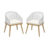 Outdoor Armchair X2 with Rope and Padded Seat Beige