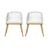 Outdoor Armchair X2 with Rope and Padded Seat Beige