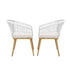 Outdoor Armchair X2 with Rope and Padded Seat Beige