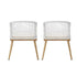 Outdoor Armchair X2 with Rope and Padded Seat Beige