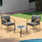 Livsip 3PCS Outdoor Patio Lounge Set Grey Chairs 50cm Coffee Table