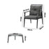 Livsip 3PCS Outdoor Patio Set 50CM Grey Marble Table Rattan Chairs