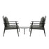 Livsip 3PCS Outdoor Patio Set 50CM Grey Marble Table Rattan Chairs