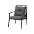 Livsip 3PCS Outdoor Patio Set 50CM Grey Marble Table Rattan Chairs