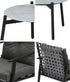 Livsip 3PCS Outdoor Patio Set 50CM Grey Marble Table Rattan Chairs