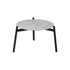 3 Piece Outdoor Patio Set 50cm Table Grey and White Armchair