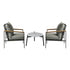 3PCS Outdoor Lounge Set Grey 50cm Coffee Table Chairs