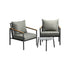 3PCS Outdoor Lounge Set Grey 50cm Coffee Table Chairs