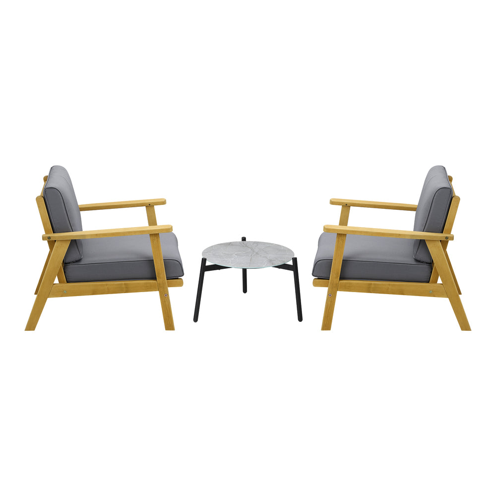 2 Seater Outdoor Patio Sets 50cm Grey Coffee Side Table