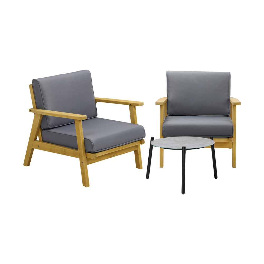 2 Seater Outdoor Patio Sets 50cm Grey Coffee Side Table