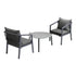 3PCS Outdoor Patio Set 70cm Coffee Table Grey Chairs