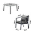 3PCS Outdoor Patio Set 70cm Coffee Table Grey Chairs