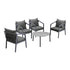 4 Seater Outdoor Patio Set Grey 70cm Coffee Table