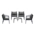 4 Seater Outdoor Patio Set Grey 70cm Coffee Table