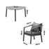 4 Seater Outdoor Patio Set Grey 70cm Coffee Table