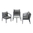 4 Seater Outdoor Patio Set Grey 70cm Coffee Table