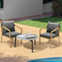 Livsip 3PCS Outdoor Patio Set 70cm Coffee Table Natural Chairs