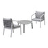 Livsip 3PCS Outdoor Patio Set 70cm Coffee Table White Chairs