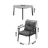 Livsip 3PC Outdoor Patio Set 70CM Grey Marble Table Rattan Chairs