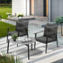 Livsip 3PC Outdoor Patio Set 70CM Grey Marble Table Rattan Chairs