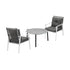 Livsip 3pc Outdoor Lounge Sets 70CM Grey Round Table Rattan Chairs