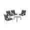5pc Outdoor Lounge Sets 70CM Grey Round Table Rattan Chairs