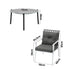 5pc Outdoor Lounge Sets 70CM Grey Round Table Rattan Chairs